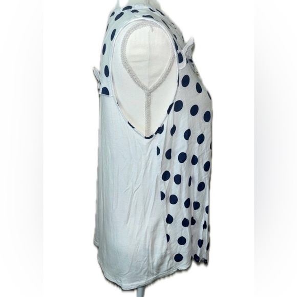 Ember Women’s Sleeveless Blue Polka dot top, size L - Picture 2 of 5